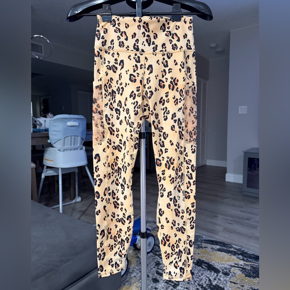FableticsAnimal Print Leggings - Tan and Black